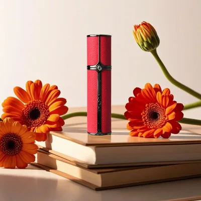10ml Refillable Perfume Atomizer Alloy Accept Strap Recyclable Feature Fragrance Decant Spray Bottle Cosmetic Luxury Leather