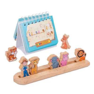 Cute Animal Shape Sorter Wooden Interactive Educational Toy for 2 to 4 Years Boys Girls Learning