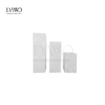 Wedding Event Reception Decorations 3 White Acrylic Plinths Flower Stand