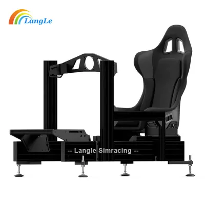 Racing Simulator Aluminum Sim Racing Cockpit Sim Wheel Stand Driving Simulator  t with Gear Shift Mount Single Monitor Mount