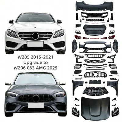 For Mercedes Benz W205 W206 2015 2021 2025 Auto Body Parts C class C63 Amg Car Accessories Hood Grille Fenders Diffuser Tips