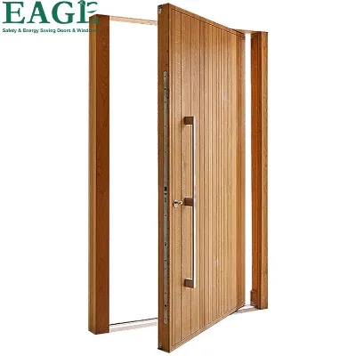 EAGLE Soundproof Waterproof Solid Wooden Pivot Door Front Entry Stainless Steel Exterior Modern Pivot Door for Villa