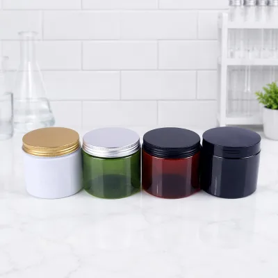 30ml 50ml 100ml Transparent PET Plastic Cosmetic Jar White Flat Round Dome Screw Cap Cream Container with Leak-proof Gasket