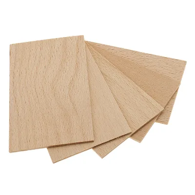 4mm Thick Solid Wood Pieces Natural Unfinished Wooden Rectangle Cutout