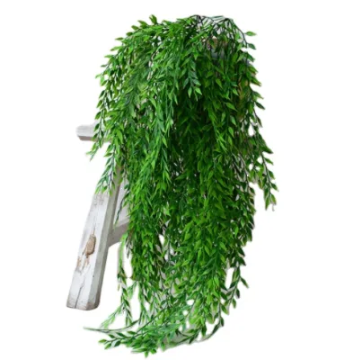 Artificial Plants Willow Leaves Bamboo Leaves Rattan False Willow Decorative Green Leaf Willow Wall Hanging Plant Wall