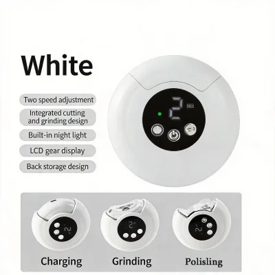 Electric Nail Clipper with Polisher LCD Display, Debris Storage Electric Nail Trimmer for Thick Toenails
