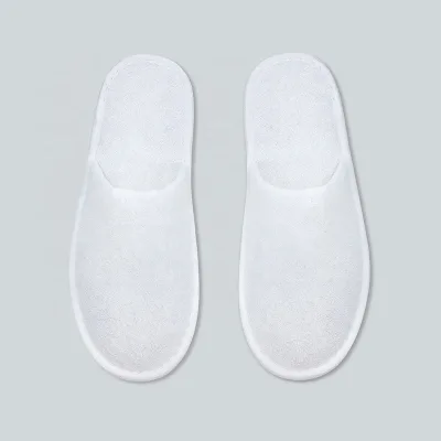 Luxury Hotel Slippers for Men Disposable Velour Custom Logo Thick & Warm for Resort