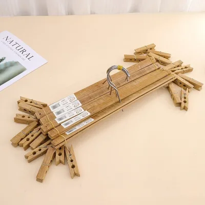 Carbonized Extra Large 4-Clamp Clothes Rack - 4 Smooth Multi-Purpose Crossed Bamboo Clothes Clamps