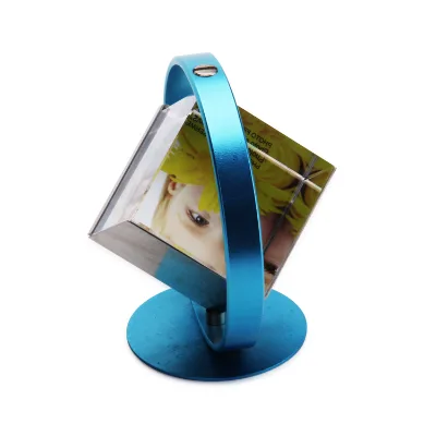 Revolving Photo Cube- Rotating Picture Frame to Display Multiple Photos for Home, Office or Desk