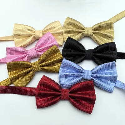 Ready to Ship Korean purple Bow Tie Men's Casual Suit Wedding Souvenirs Checked Black Bow Ties for Men Gift Items for Business