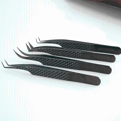 Rose Gold Eyelash Tweezers Set Stainless Steel & Steel Custom Volume Eye Lash Extension Mirror Pink Fiber Tip Beauty Type