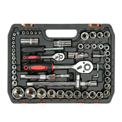 108pcs Socket Wrench Set Hand Tools Kit Tools Set With Hex Ke Plastic Box 1/2" CRV Spanner Set with Ratchet