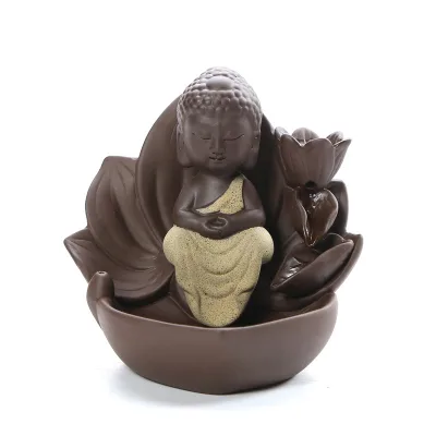 Purple Sand Home Zen Buddha Guanyin Incense Sandalwood Agarwood Backflow Aromatherapy Stove Backflow Incense burner Decoration