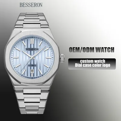 LOW MOQ Business 316L Stainless Steel Watch 41MM Sapphire Crystal Case Analog Luminous Hand Japanese Miyota Movt Class Men's
