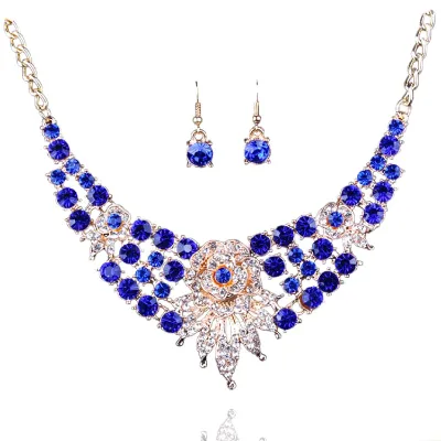 Gorgeous Choker Beaded Necklace Crystal Color Rhinestone Necklace