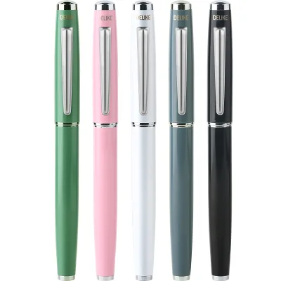 Fresh Style Thoughts Model Standard Nib Metal Paint Fountain Pen for Adults Students Made China for Finance Writing Homework