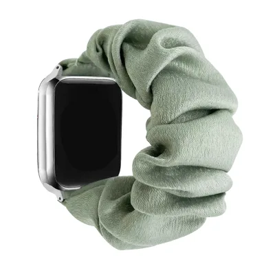Watch Strap Cross-border Compound Wrinkle Color Ding Bright Silk Satin Elastic Watch Band for Apple I Watch Armband