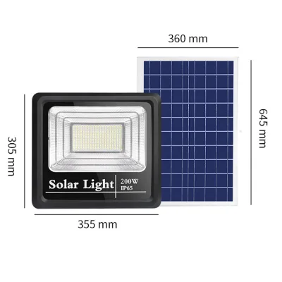 150W 200W 250 Watts Security Motion Sensor Remote Panel Outdoor Powered Led Solar Flood Light for Sports Grounds