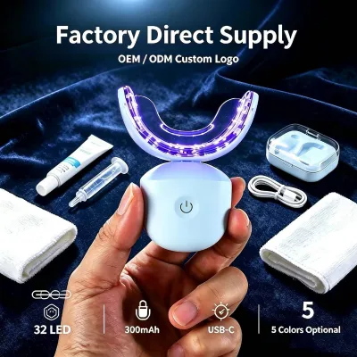 Premium 32 LED Blue Light Dental Teeth Whitening LED 300mAh Battery Portable Charging Case Custom OEM ODM Wholesale Bulk Order