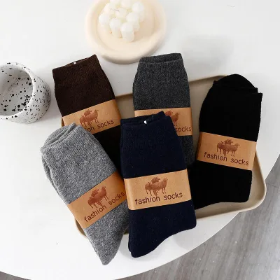 Cashmere Sock Custom Logo Wool Soft Warm Winter Thick Men Wool Socks