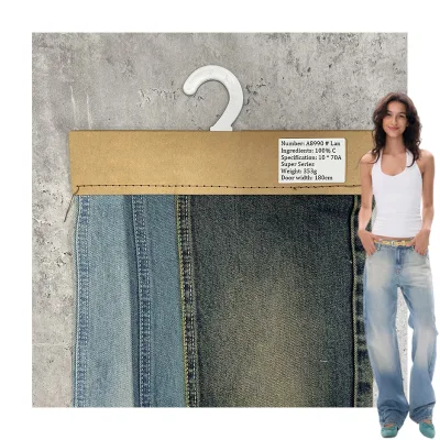 Eco-Friendly Organic Woven Denim Fabric 32S32S 353G Medium Weight Solids for Garment Bags Shoes Curtains Sofa