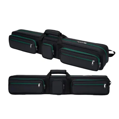 Premium Durable PU Leather 1/2 Split 7-Slot Waterproof Billiard Cue Bag Soft Velvet Lined Pool Billard Stick Storage Bag
