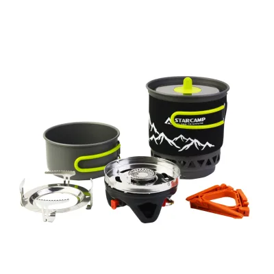 Portable Stainless Steel Kitchen Cookware and Utensils for Outdoor Camping Kitchen Accessories Manual Split Structure