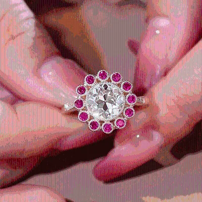 2 Carat Lab Grown Diamond Flower Ring Luxury 10k Yellow Gold Round Cut Labgrown Diamond Engagement Ring for Party or Daily Wear