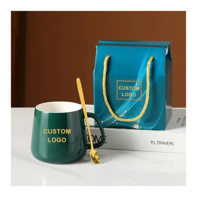 Custom Logo Gift Box Set Ceramic Mugs Enamel Style Mug Ceramic Mug Set Custom logo for