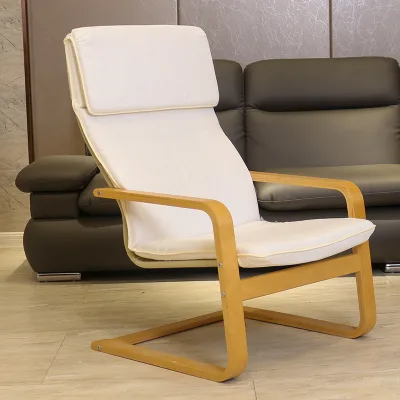 Modern Bentwood Reclining Accent Armchair with Solid Back for Home Bedroom and Living Room