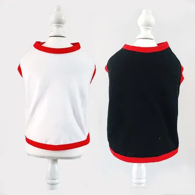 Wholesale Plain Soft Cotton Sleeveless Black White Pet Dog Summer Vest tank Tops