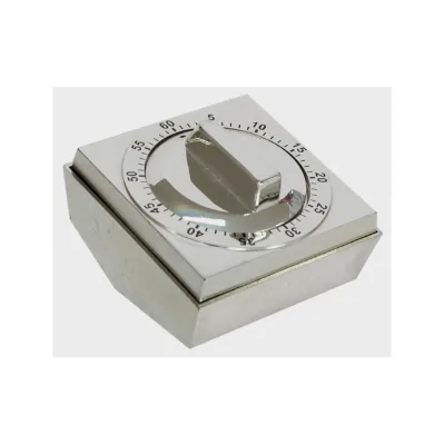 Portable Square Shape Timer 60 Minute Chromed Kitchen Timer Manual Timer