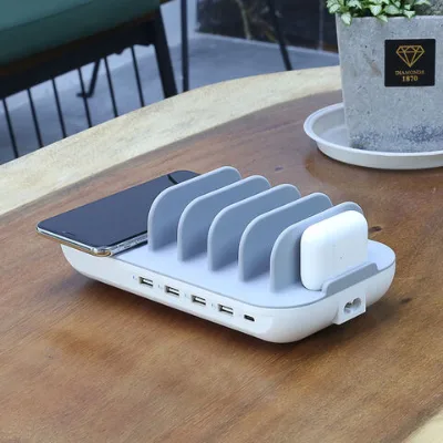 Smart public desktop electric home cell phone multi usb universal portable fast wireless charging station for multiple devices