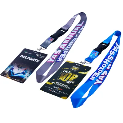 Custom Logo Polyester Lanyard Card Set for Exhibition Staff and ID Badge Holder