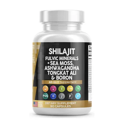 Natural Organic 2000mg Shilajit ultra Extract Capsules Pure Himalayan Shilajit  Lions Mane Sea Moss Capsules for Men for Adults