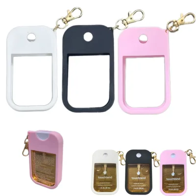Portable Silicone Hand Spray Cover Compatible Touchland Travel Size Case Keychain Holder Promotional Use