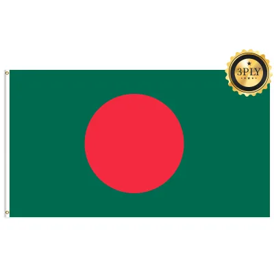 Wholesale Cheapest Price Further Quantity Screen Printing 90x150cm Promotional Custom National Bangladesh Flag