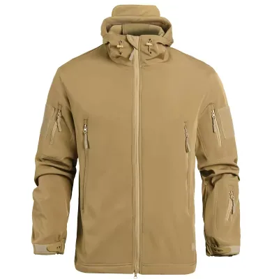 Men's Long Soft Shell Waterproof Windproof Quick Dry Mountaineering Hiking Jacket Europe Style Outdoor Autumn