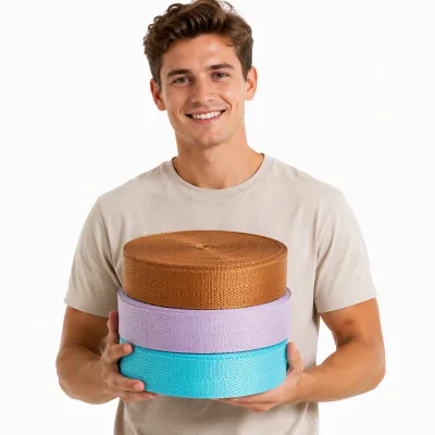 Eco-Friendly Spandex/Polyester Striped Pattern Woven Webbing Belt Black Shoulder Strap Baby Carrier Thick for Bags