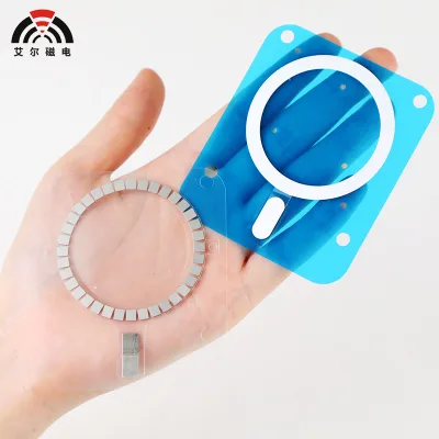 Wireless Charging Magnetic Phone Case N52 Neodymium Magnet Clear Shockproof Waterproof Dirt-Resistant Anti-Scratch Card Holder