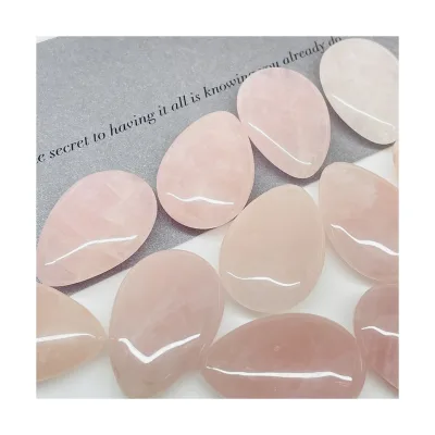 HY pink rose quartz natural stone crystals healing gemstone massage high polished stone worry stone for sale