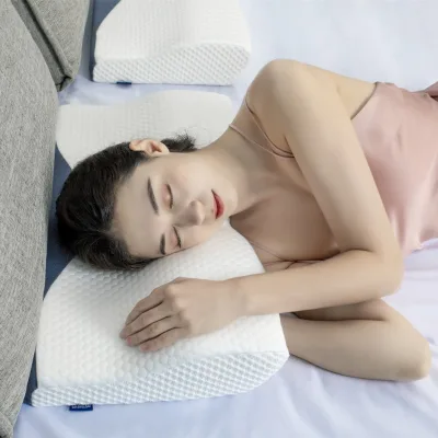 Washable Zipper Cover Memory Foam Bed Pillow Antibacterial Breathable Sleep Neck Pillow for Hotel Bedroom Rest Use