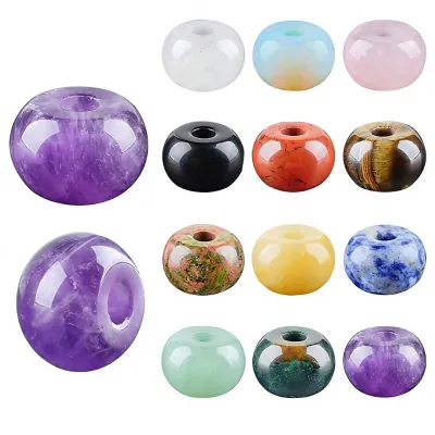 Wholesales Natural Amethyst Stone Abacus Beads Crystal Healing DIY Bracelets Necklaces Spacer Loose Beads Accessories for Gift
