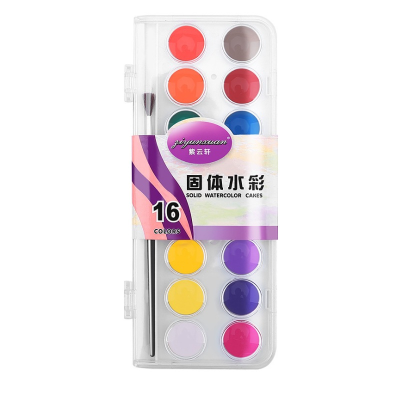 16 Color Plastic Case Watercolor Sketchbook Watercolor for Kids