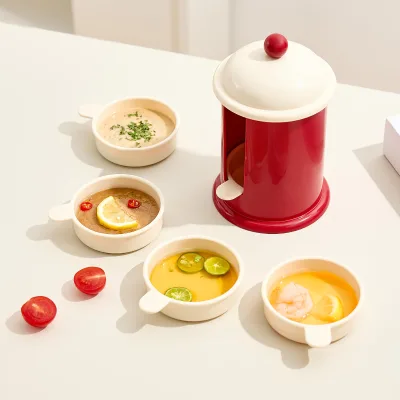 Creative Cartoon Seasoning Plate Household Seasoning Sauce Small Dish Plate Set Hot Pot Material Dipping Plate Storage Set