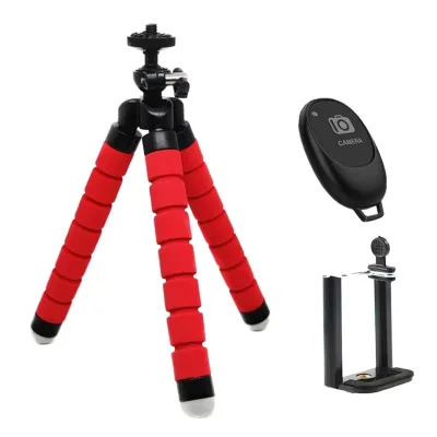 Adjustable Aluminum ABS Material and Foam Mini Tripod Stand for & Smartphone Lightweight & Portable