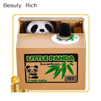 Animal Ceramic Bank Panda Cartoon Piggy Bank Cash Coin Can Password Electronic Money Bank Safe Saving Box ATM Bank Safe Locks