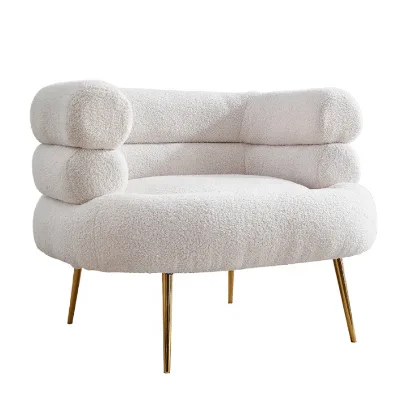 Leisure Chair Single Sofa Chair Living Room Stainless Steel Frame Nordic Style Lovely High-density Sponge Chair