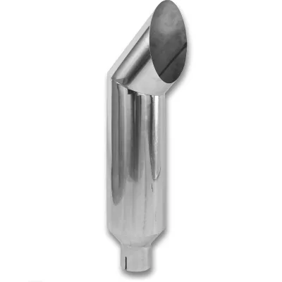 5 Inch Inlet 8 Inch Outlet Polished Stainless Steel Miter Angle Cut Exhaust Stack Pipe
