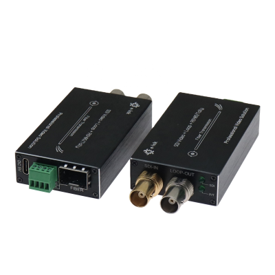 Mini 3G-SDI Fiber Converter Tally RS485 20KM Long Distance Transmission 1310/1550nm Wavelength for Broadcast Studio Live